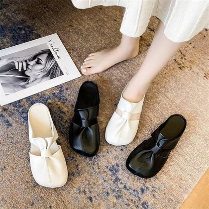 Plus-size Cut-Out Design Flat Mules
