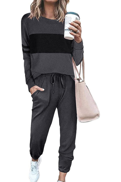 Casual Color Block 2-Piece Loungewear Set  (Final Days: Big Savings!!!)