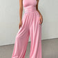 Strapless Wide-Leg Jumpsuit with High Waist