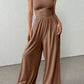 Strapless Wide-Leg Jumpsuit with High Waist