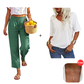 🔥👖Women's Relaxed Fit Linen Blend Pants – Classic Straight Leg Trousers