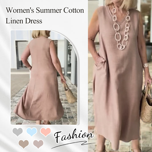 🔥BUY 2 GET 10% OFF💝Women's Summer Plus Size Long Solid Color Dress