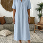 Women's Casual Linen Blend Shirt Dress