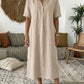 Women's Casual Linen Blend Shirt Dress