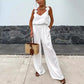 🏝️Summer Sale 50% Off💖Women's Sleeveless Wide Leg Jumpsuit