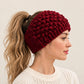 Women Winter Warm Knitted Ear Warmer Headband Wide Floral Hair Accessory