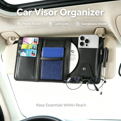 Maximize Your Car Space | All‑in‑One Sun Visor Organizer for Daily Driving
