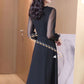 Lady’s High-end Elegant Slim Hepburn-style Black Dress