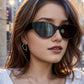 Retro Narrow Cat Eye Sunglasses for Women