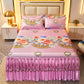 Ice Silk Skirt Style Bed Mat Three-Piece Set