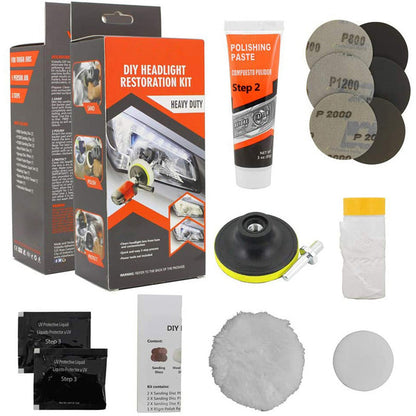 Car Headlight Restoration Quick Polishing Paste Kit