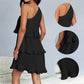 Women's One Shoulder Ruffle Tiered Layered Flowy A Line Dress