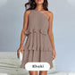 Women's One Shoulder Ruffle Tiered Layered Flowy A Line Dress