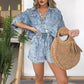Women's Summer Denim Shirt Two Piece Set