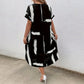 Women's Summer V-Neck Bat Sleeved Loose Dress