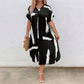 Women's Summer V-Neck Bat Sleeved Loose Dress