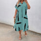 Women's Summer V-Neck Bat Sleeved Loose Dress