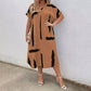 Women's Summer V-Neck Bat Sleeved Loose Dress