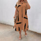 Women's Summer V-Neck Bat Sleeved Loose Dress