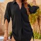 Summer Sexy Drawstring Solid Color V-Neck Top for Women