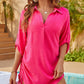 Summer Sexy Drawstring Solid Color V-Neck Top for Women