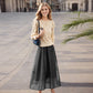Women's Elegant Top & Long Skirt Two Piece Set