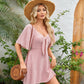 Elegant Deep V Neck Bow-Tie Mini Dress