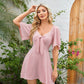 Elegant Deep V Neck Bow-Tie Mini Dress