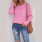 Women's Classic Crew Neck Bubble Sleeve Casual Top