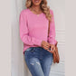 Women's Classic Crew Neck Bubble Sleeve Casual Top