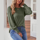 Women's Classic Crew Neck Bubble Sleeve Casual Top