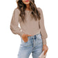 Women's Classic Crew Neck Bubble Sleeve Casual Top