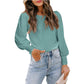 Women's Classic Crew Neck Bubble Sleeve Casual Top