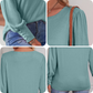 Women's Classic Crew Neck Bubble Sleeve Casual Top