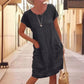 Women's Cotton and Linen Round Neck Printed Dress