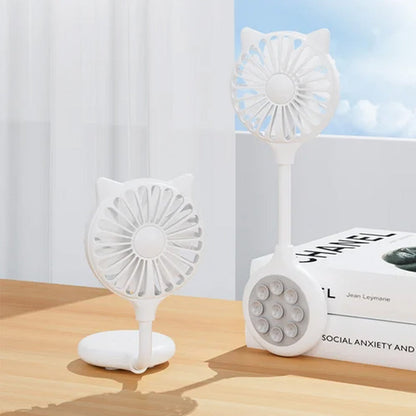 Cute Mini Folding Fan With Suction Cup