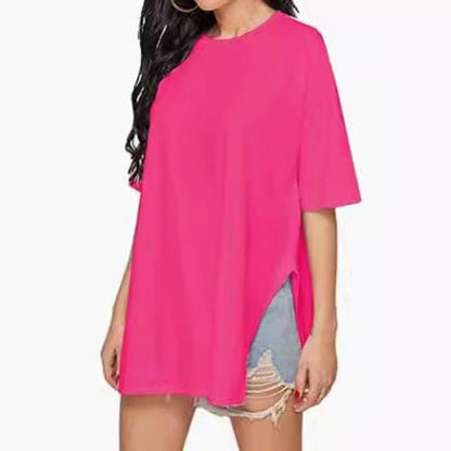 Women's Casual Loose Side Slit Short-sleeve T-Shirt