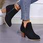 Women’s Sleek Side-Zipper Chunky Heel Ankle Boots