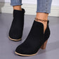 Women’s Sleek Side-Zipper Chunky Heel Ankle Boots