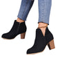 Women’s Sleek Side-Zipper Chunky Heel Ankle Boots