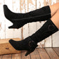 Women's Ruched Round Toe Knee High Boots