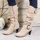 Women's Ruched Round Toe Knee High Boots