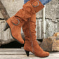 Women's Ruched Round Toe Knee High Boots