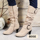 Women's Ruched Round Toe Knee High Boots