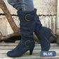 Women's Ruched Round Toe Knee High Boots