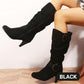 Women's Ruched Round Toe Knee High Boots