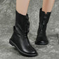Women's Winter Retro Ultra Soft Synthetic Leather Mid-Calf Boots