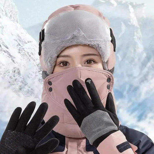 Women's Windproof Warm Hat With Face Mask