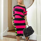 Women's Color Block Striped Sweater Dress