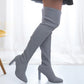 Women’s Block Heel Pointed Toe Over-the-Knee Boots